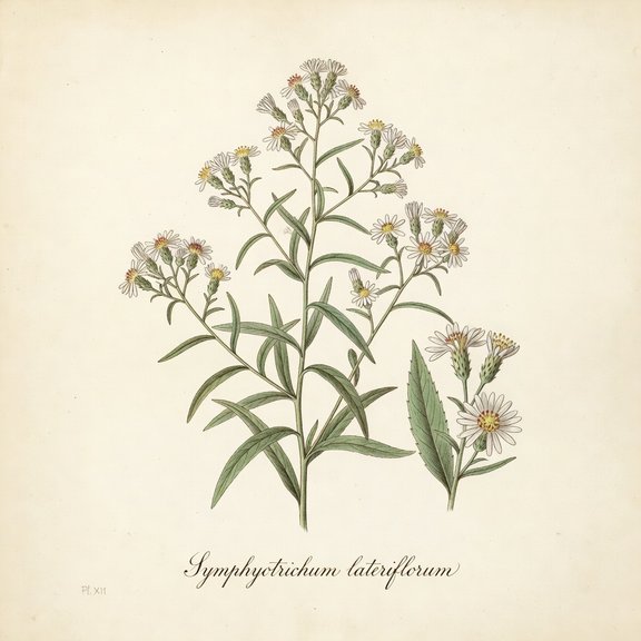 Late-Flowering Aster botanical plate
