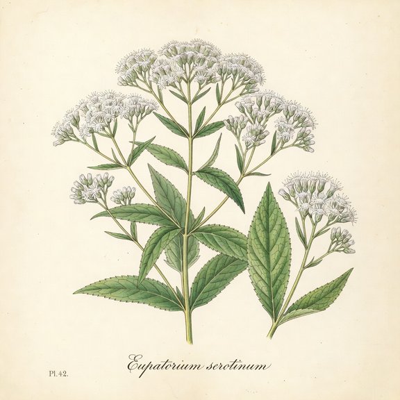 Late-Flowering Boneset botanical plate