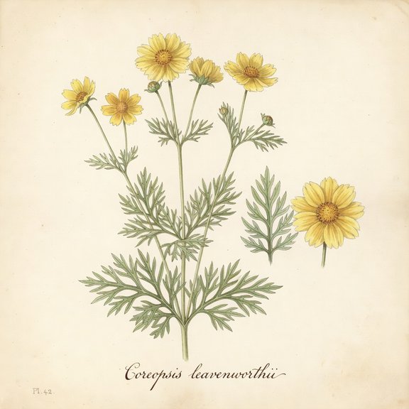 Leavenworth's Coreopsis botanical plate