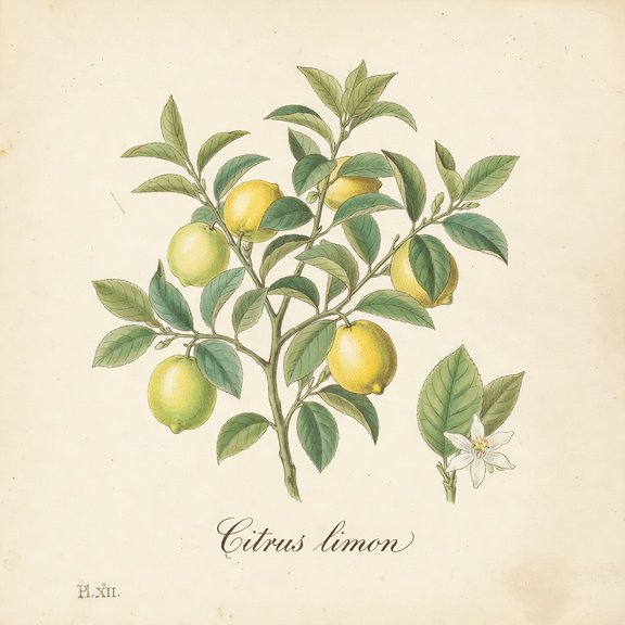 Lemon botanical plate