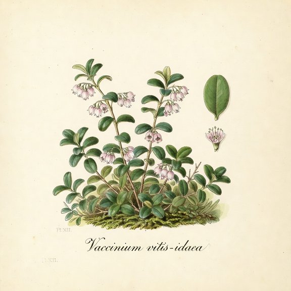 Lingonberry botanical plate
