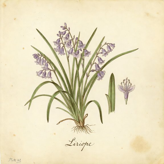 Liriope botanical plate
