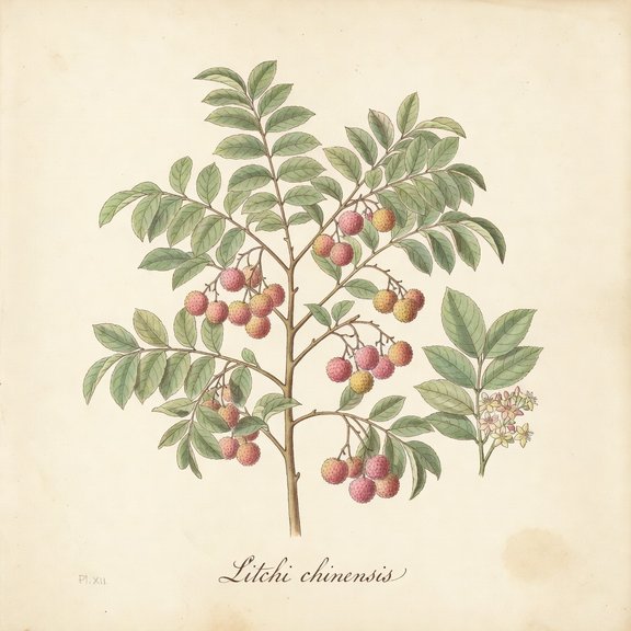 Litchi botanical plate
