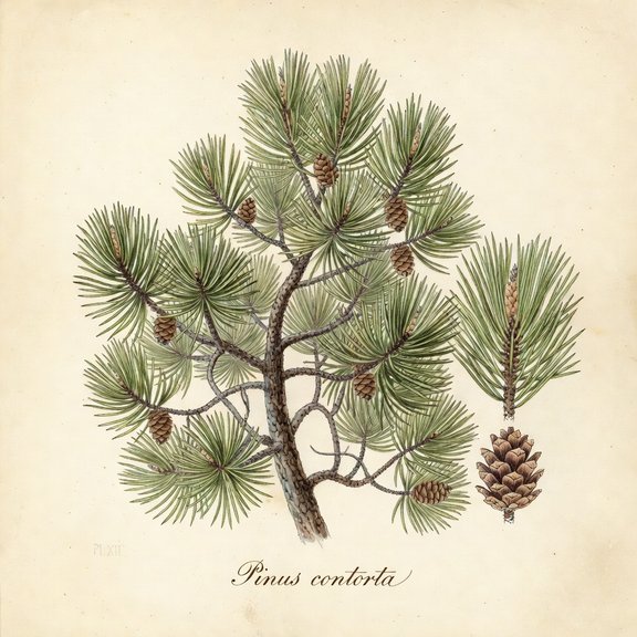 Lodgepole pine botanical plate