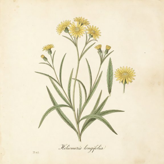 Longleaf False Goldeneye botanical plate