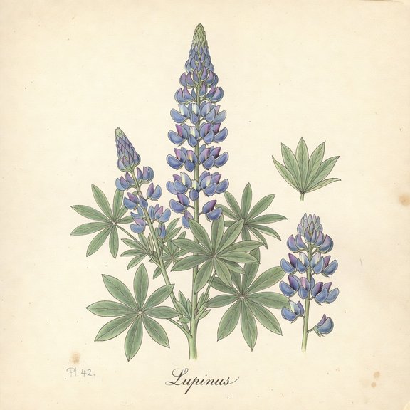 lupine botanical plate