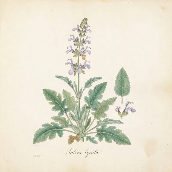 Lyreleaf Sage botanical plate