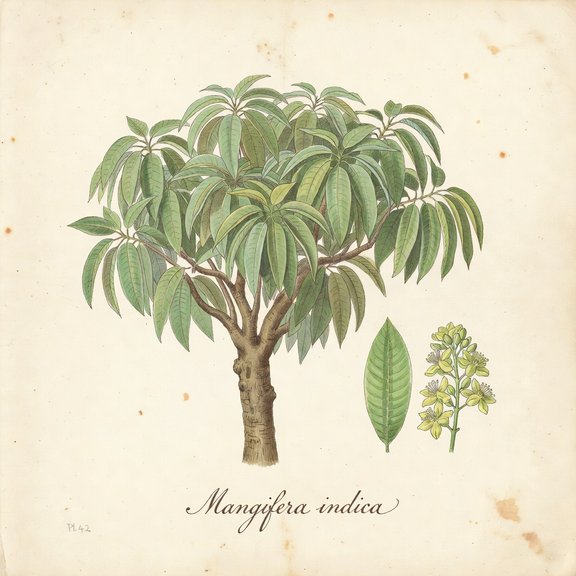 Mango botanical plate