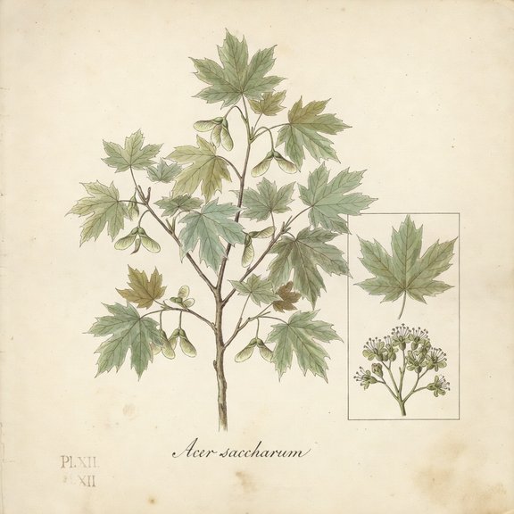 maple botanical plate