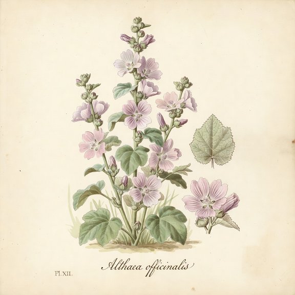 marsh mallow botanical plate