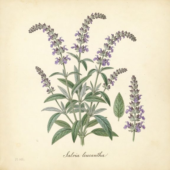 Mexican Bush Sage botanical plate