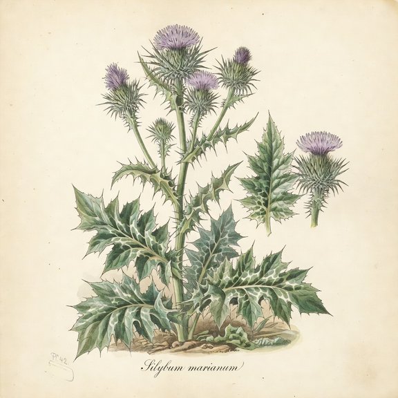 Milk Thistle botanical plate