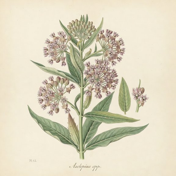 Milkweed botanical plate
