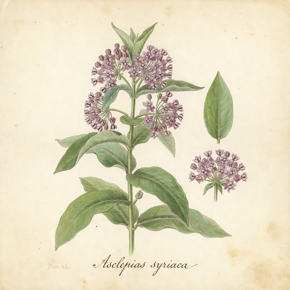 Milkweed botanical plate