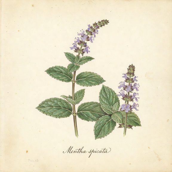 mint botanical plate