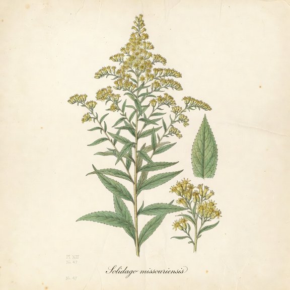 Missouri Goldenrod botanical plate