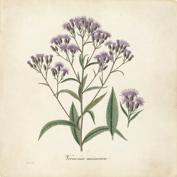 Missouri Ironweed botanical plate