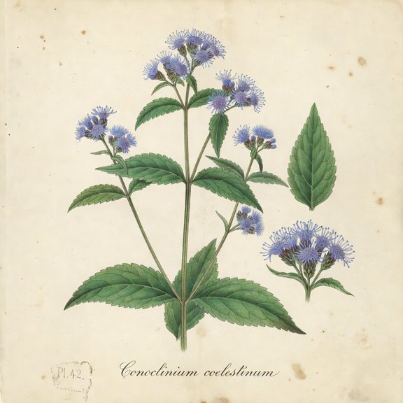 Mistflower botanical plate