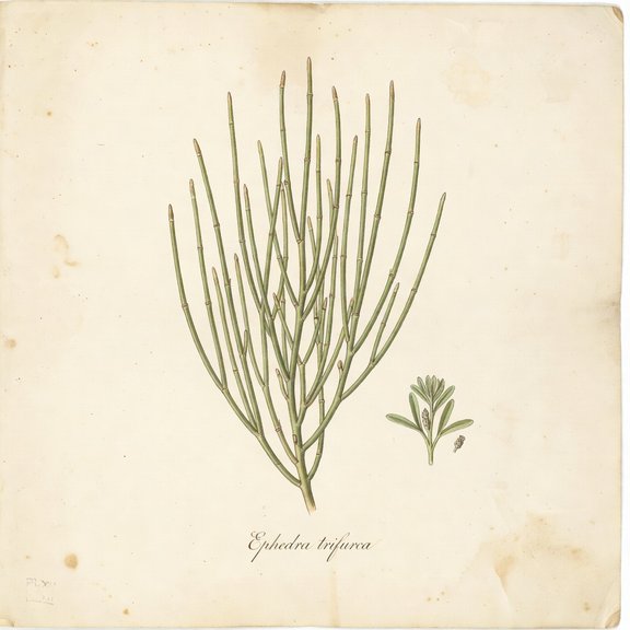 Mormon Tea botanical plate
