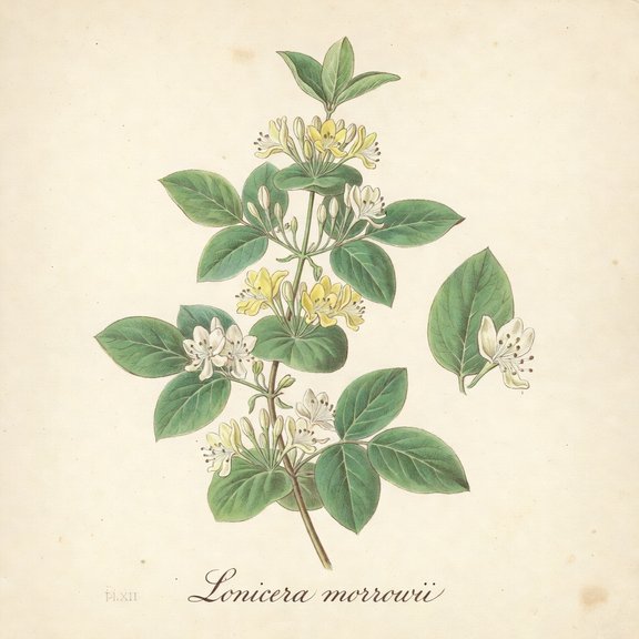 Morrow's Honeysuckle botanical plate