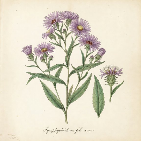 Mountain Aster botanical plate
