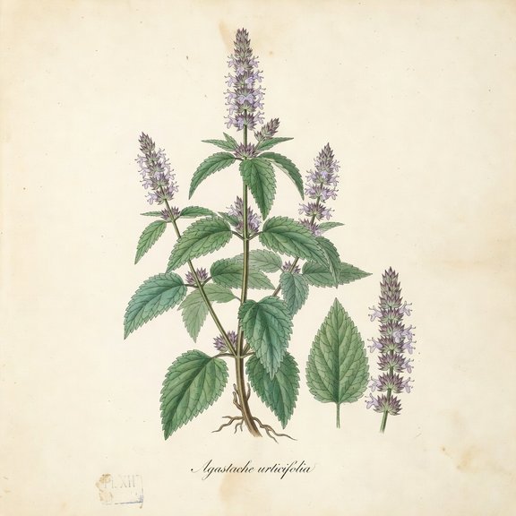 Nettleleaf Giant Hyssop botanical plate