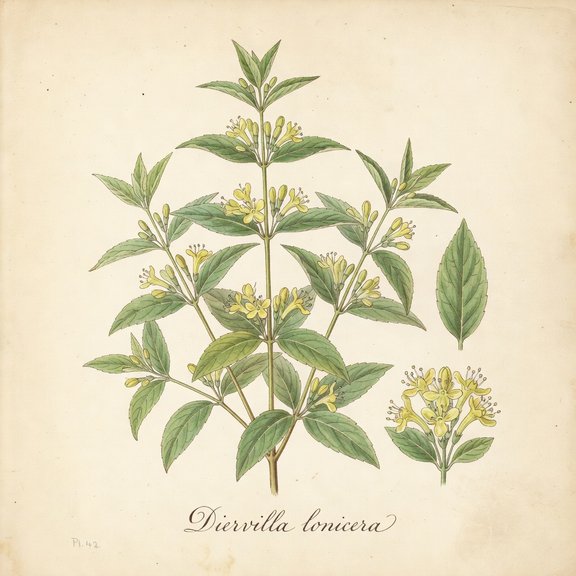 Northern Bush Honeysuckle botanical plate
