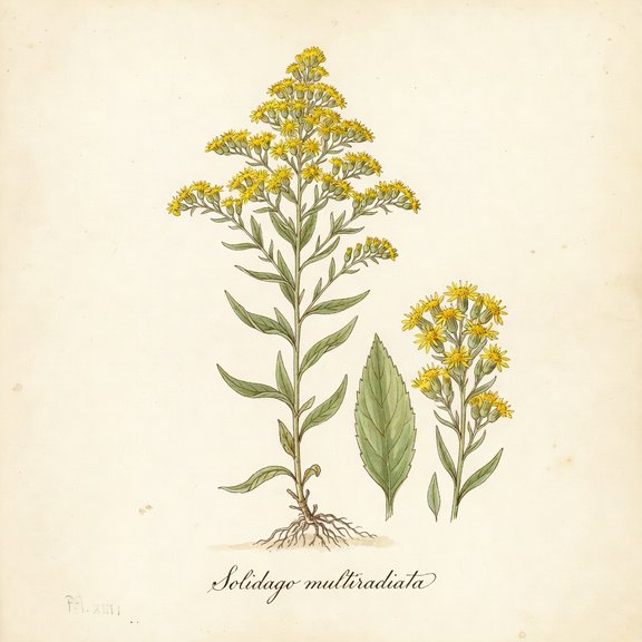 Northern Goldenrod botanical plate
