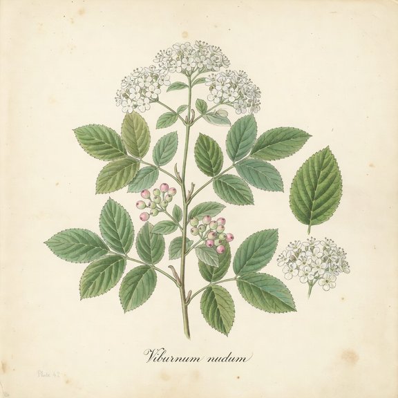 Northern Wild Raisin botanical plate