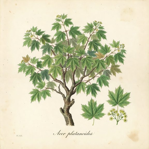 Norway Maple botanical plate
