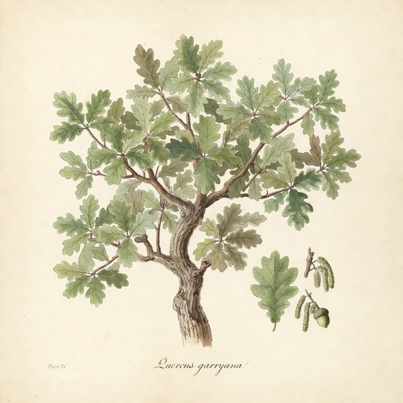 Oregon White Oak botanical plate