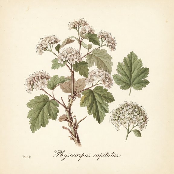 Pacific Ninebark botanical plate
