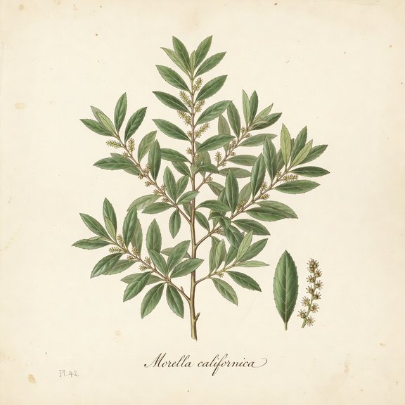 Pacific Wax Myrtle botanical plate