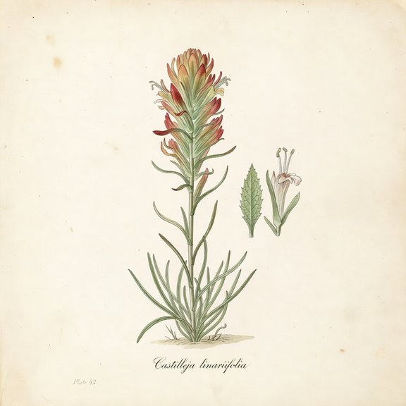 paintbrush botanical plate
