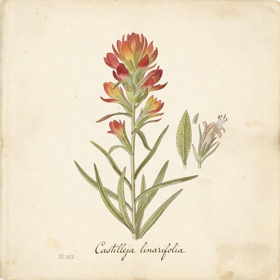 paintbrush botanical plate