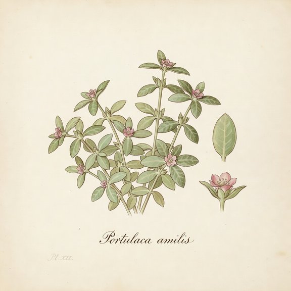 Paraguayan purslane botanical plate