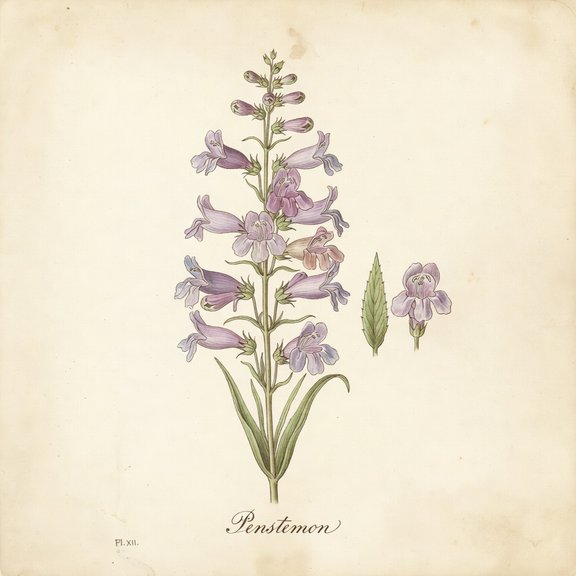 penstemon botanical plate
