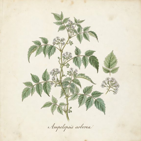 Peppervine botanical plate