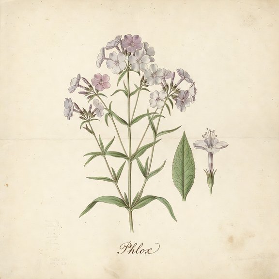 phlox botanical plate