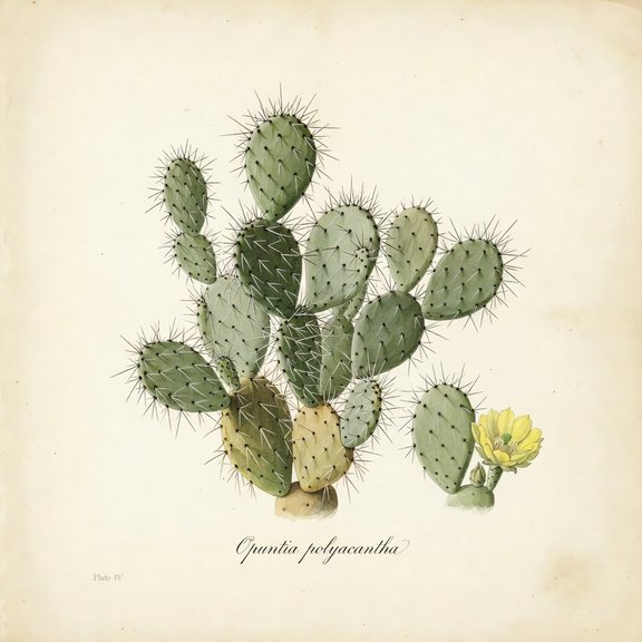 Plains Prickly Pear botanical plate