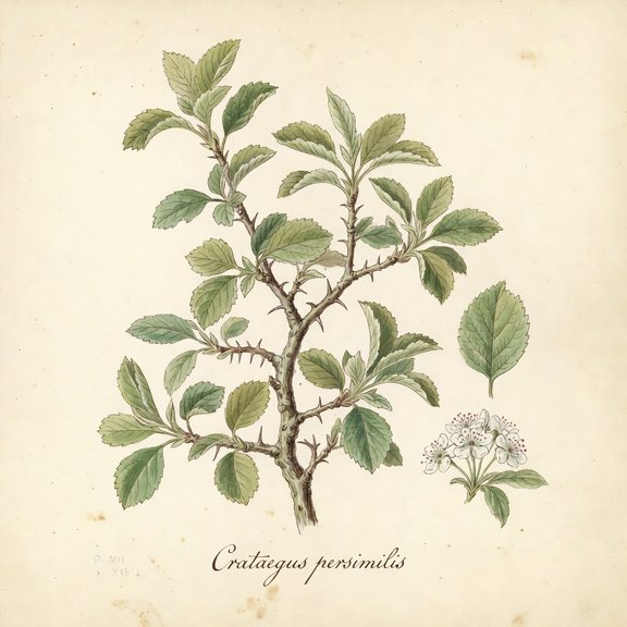Plumleaf Hawthorn botanical plate
