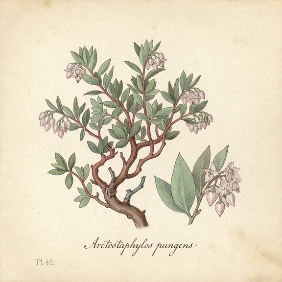Pointleaf Manzanita botanical plate