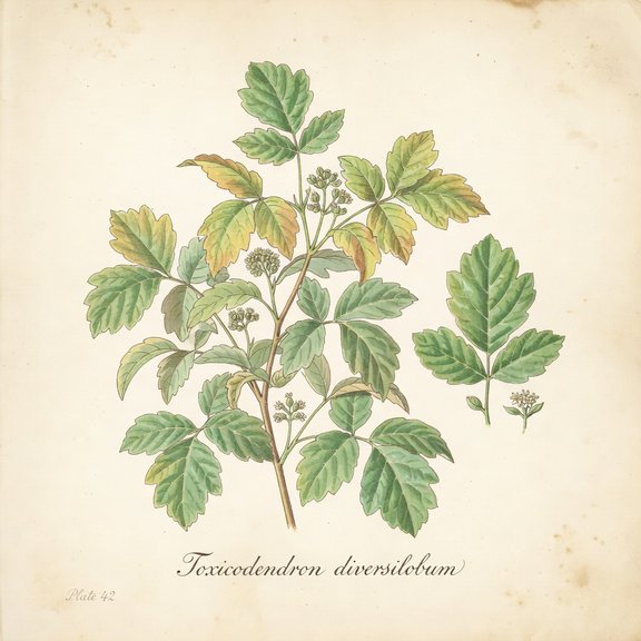 Poison oak botanical plate