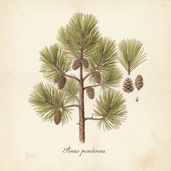 Ponderosa Pine botanical plate