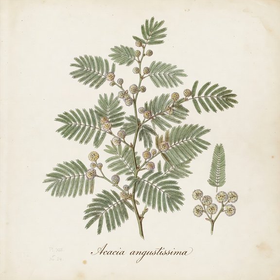 prairie acacia botanical plate