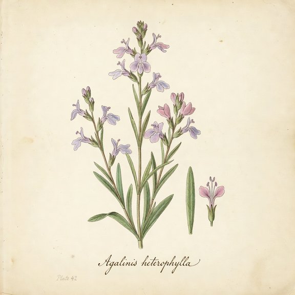 Prairie Agalinis botanical plate