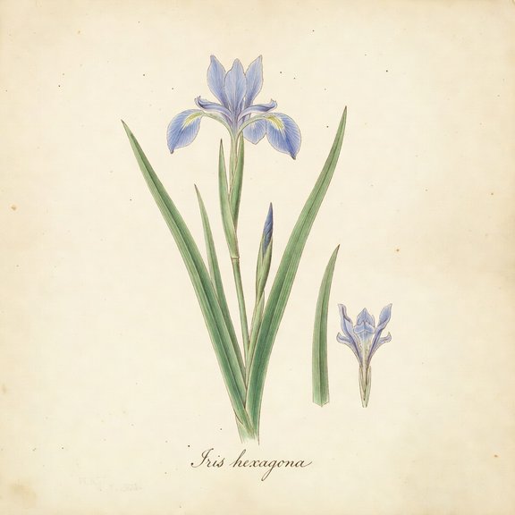 Prairie Iris botanical plate