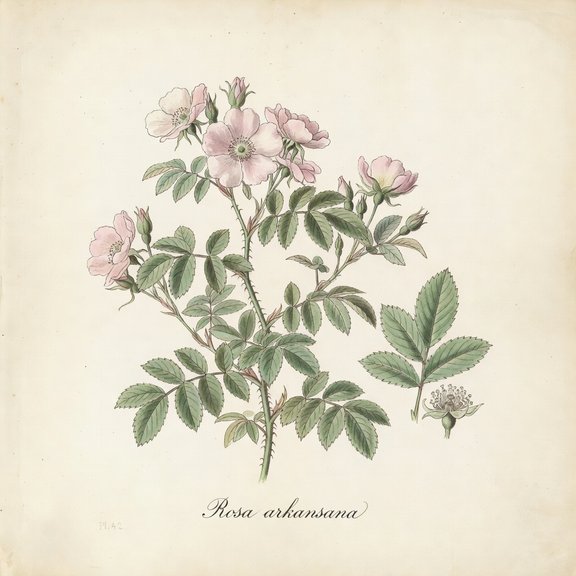 Prairie Rose botanical plate