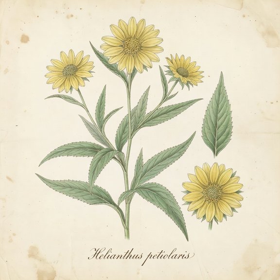 Prairie Sunflower botanical plate