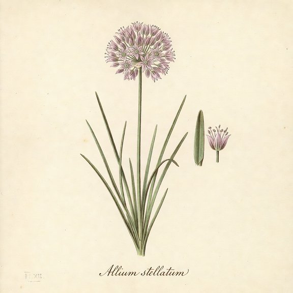 Prairie Wild Onion botanical plate